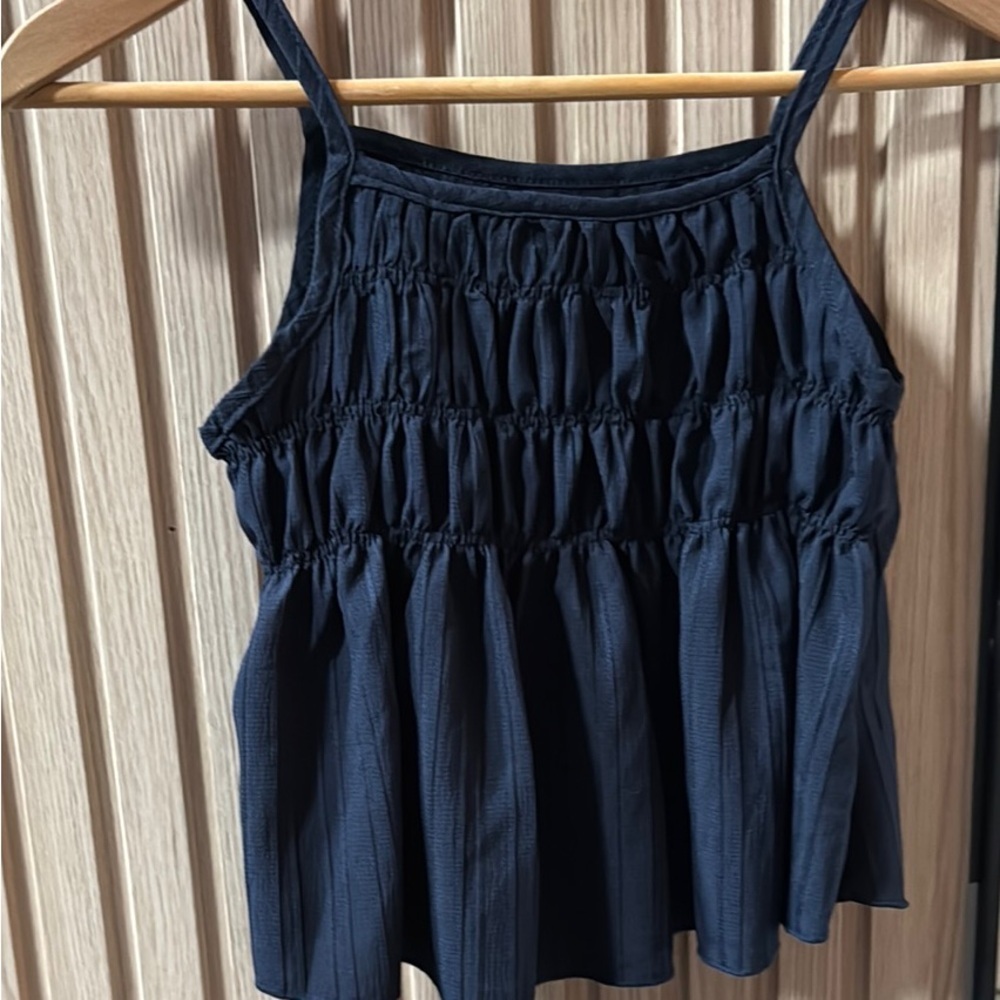 New Tween Girl 2-pc Tank Top and Wide Leg Pants Set, Navy Size 12 - Picture 8 of 9